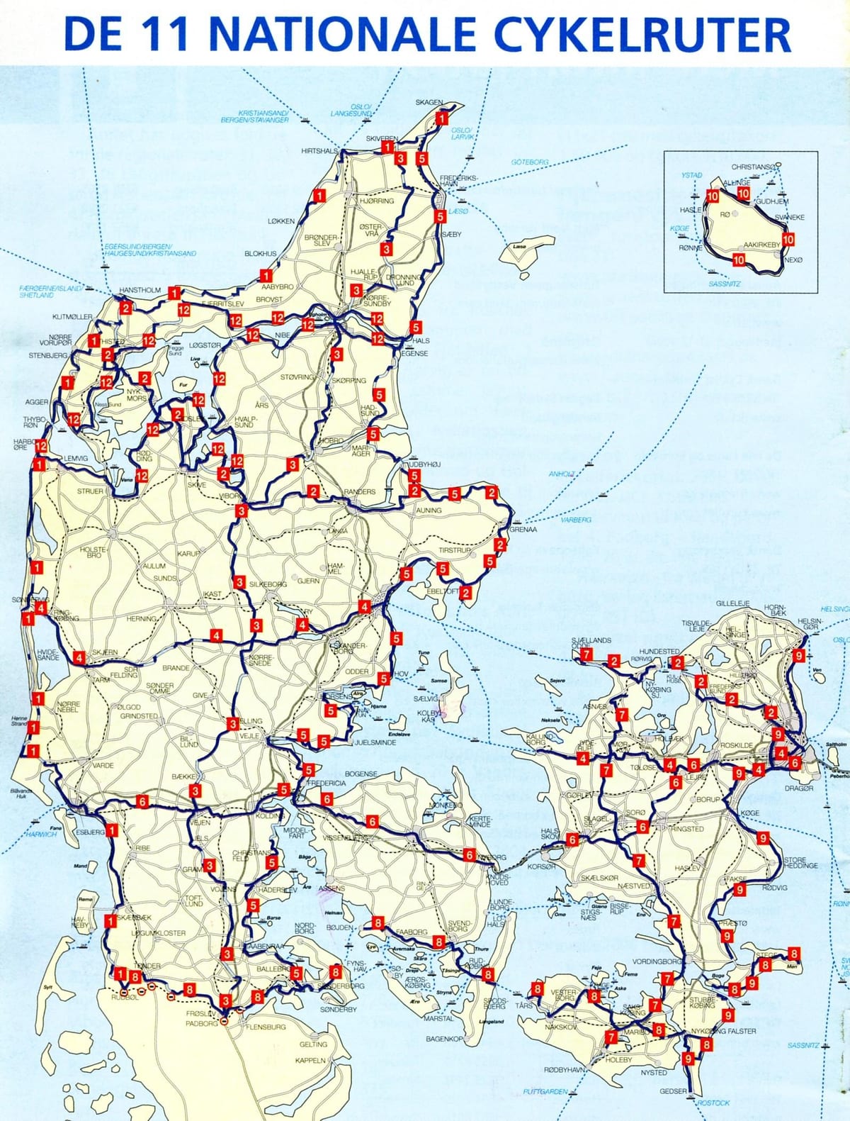 丹麦国家周期的路线地图