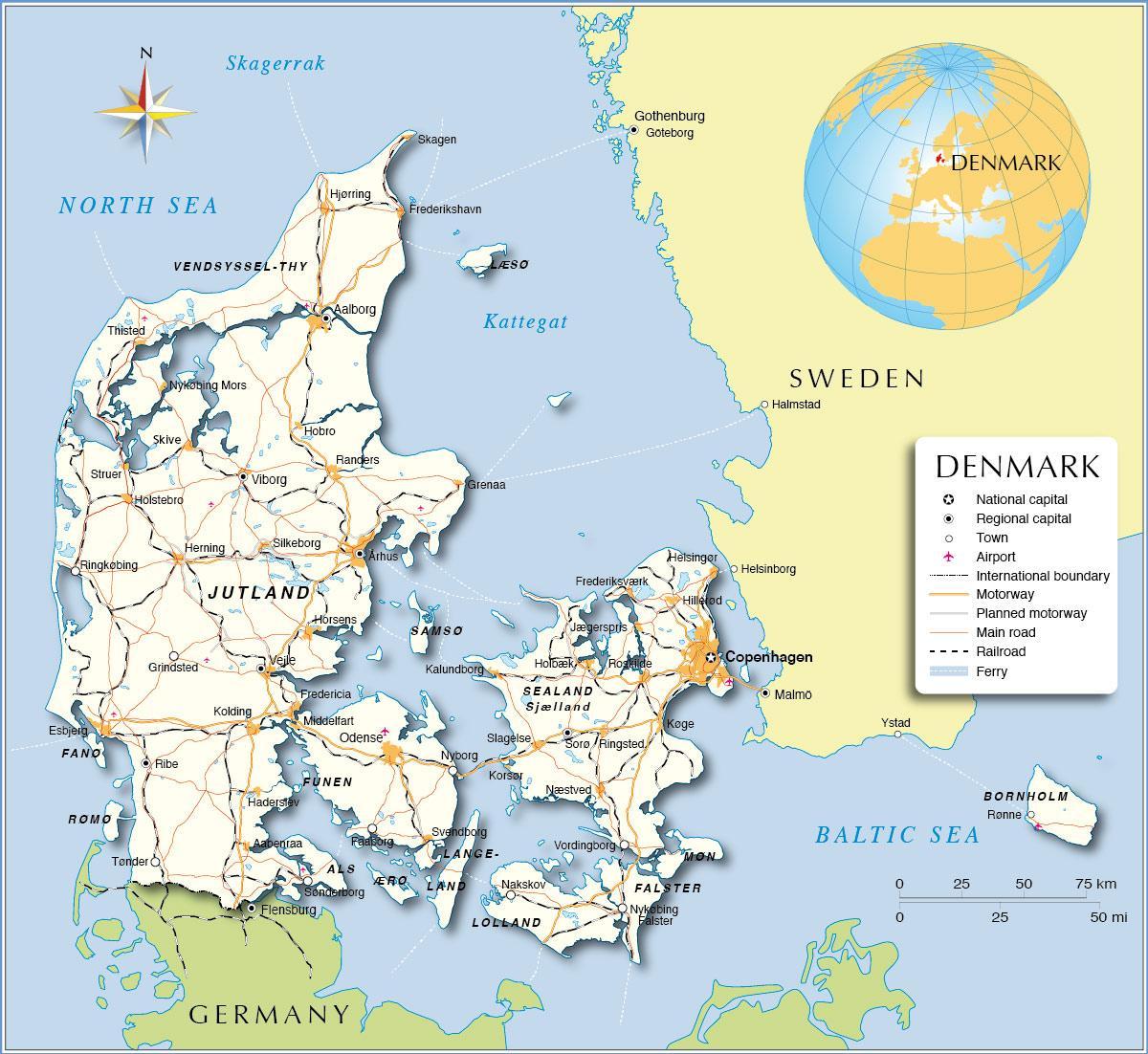 地图在丹麦