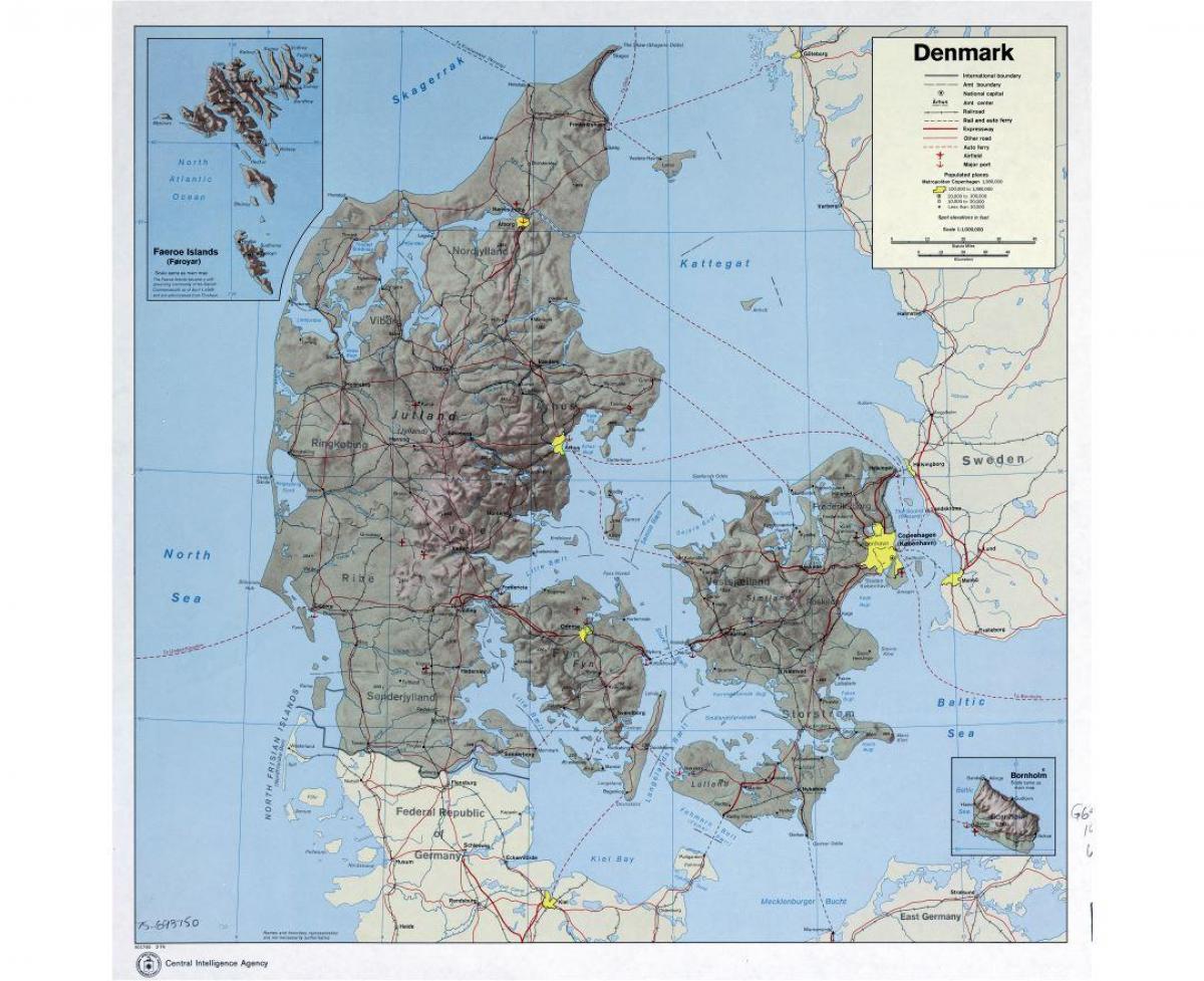国际机场在丹麦的地图