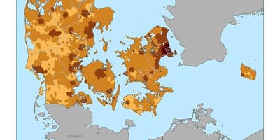丹麦人口密度地图