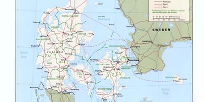 地图丹麦海洋公园的海滩度假 