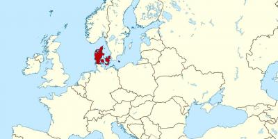 世界上的地图显示丹麦